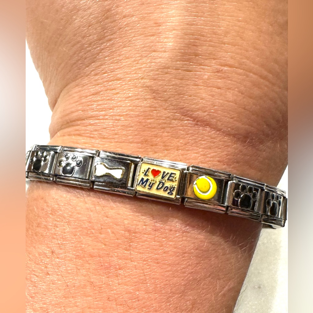 Italian Charm Bracelet - Dog Themed And More Charms Can Be Added!